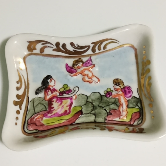 Other - Final Price/French Embossed Handpainted Trinket Dish